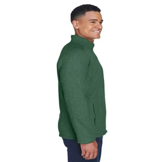 Devon & Jones&reg; Men's Bristol Full-Zip Turtle Neck Long Sleeve Sweater Fleece Jacket FOREST HEATHER {6}