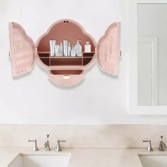 Wall Mounted Jewelry Cabinet Organizer Makeup Cosmetic Rack Storage Box Drawer Green {5}