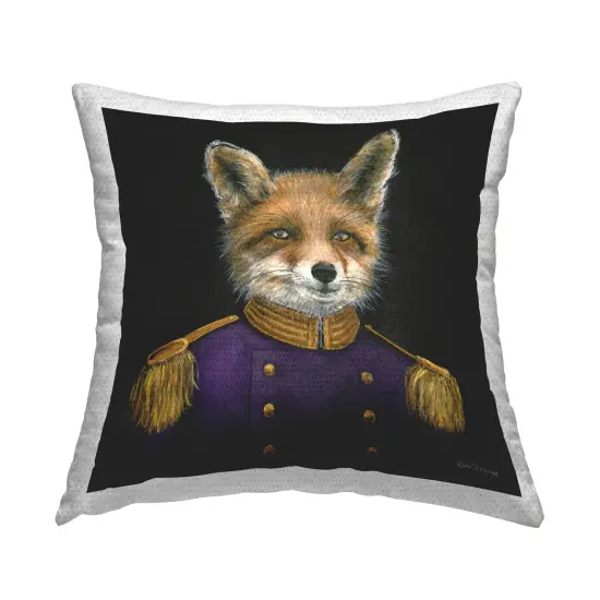 Military Coat Fox Outdoor Printed Pillow Design by Bree Merryn, 18 x 7 x 18 {1}