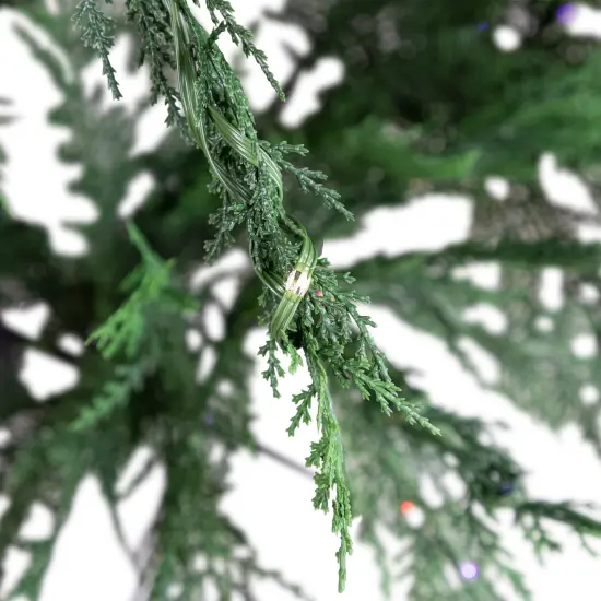 Northlight Pre-Lit Medium Weeping Cedar IPT Artificial Christmas Tree - 6.5' - Dual Color LED Lights Green {5}