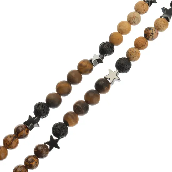 John Bead 6mm Solar System Universe Galaxy 5" Bead Strand Jupiter {1}