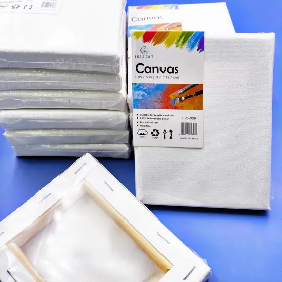 Angels Craft 12 Pack 4" x 5" Mini Stretched Canvas {3}