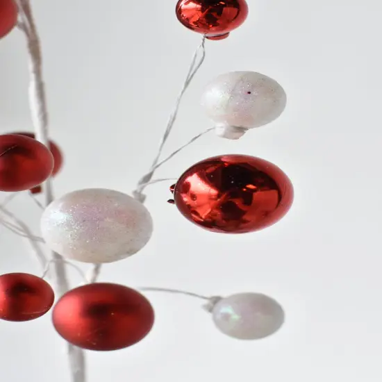 30.5" Red + White Glitter Ornament Stem {2}
