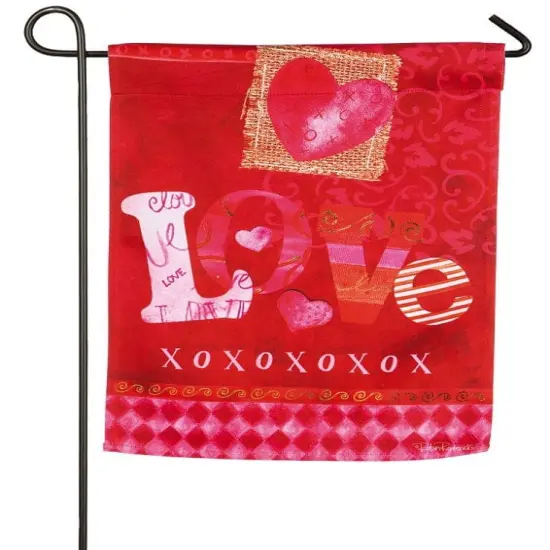 Valentine Garden Flag Love XOXO 2 Sided {2}