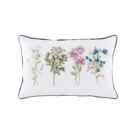 Delicate Floral Ribbon Pillow {1}