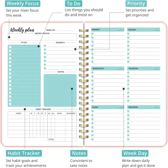 Taja Undated Weekly Planner {2}