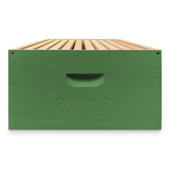 Honey Keeper Complete Deep Hive Body Kit, Painted and Assembled Beehive with 10-Frames Green {2}