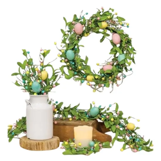Easter Eggs & Herb Leaves Garland 4ft {1}