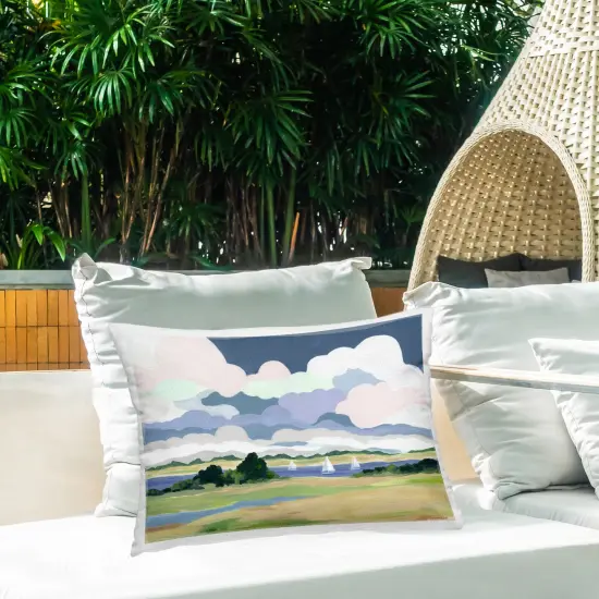 Billowing Clouds Countryside Outdoor Printed Pillow Design by Jennifer Brinley, 14 x 7 x 20 {2}