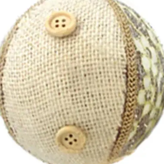 10cm Ball With Lace And Button Accents 2 Pcs {6}