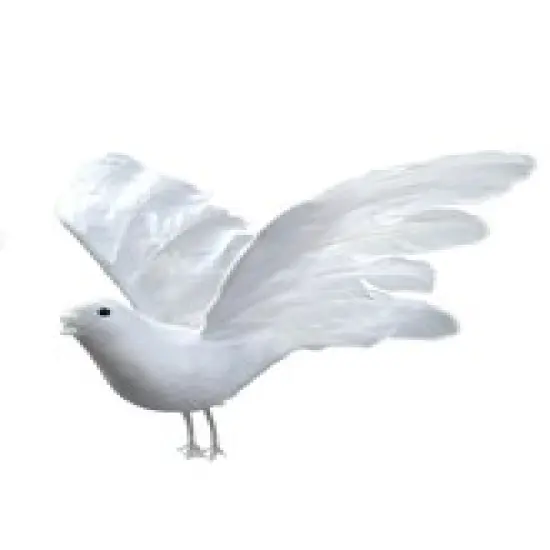 Set of 12 White Feather Dove Birds - 10" Realistic Design, Decorative Faux Doves, Perfect for Weddings & Events - Year-Round Use, Floral Home by Artificial Flowers {2}
