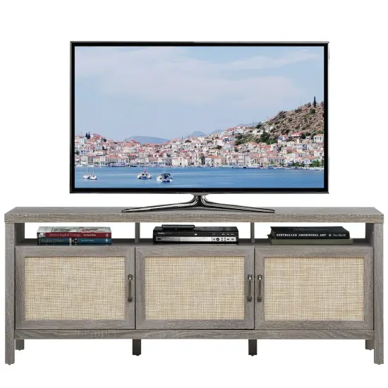 Universal TV Stand Entertainment Media Center for TV's up to 65 Inch Grey {7}