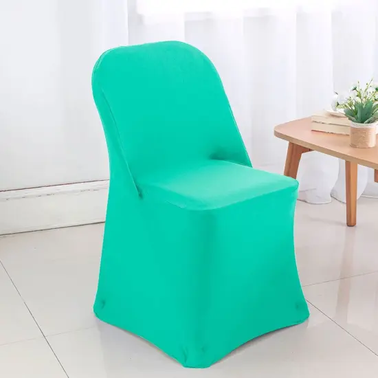 1 Piece Tiff Blue or Aqua Blue Spandex Chair Cover for Stretch Folding Seating {2}