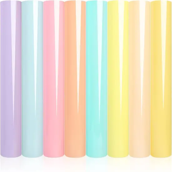 8 pcs Pastel Iron on Vinyl Boho Heat Transfer Vinyl Bundle 12 X 10 in {1}