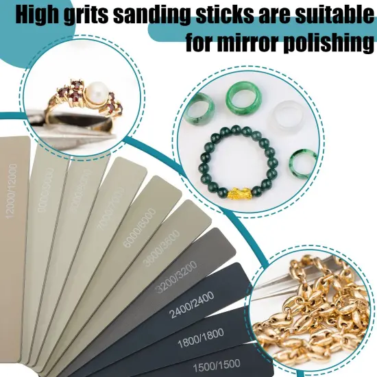 Honoson 20 Pcs Sanding Sticks for Plastic Models Polishing Sticks Assorted Metal and Wood Sanding Tools Accessory for Model Craft Amateur Beginner (Low Grits and High Grits,Classic Style) {4}
