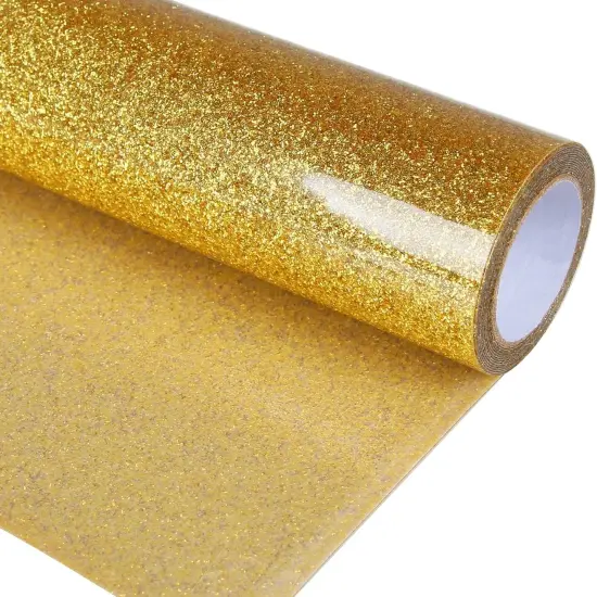 Gold Glitter HTV Heat Transfer Vinyl Roll 12 inch x 5 ft {1}