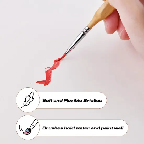 Golden Maple Miniature Paint Brushes, 15PC Model Brushes Micro Detail Paint Brush Set, Fine Detailing for Acrylics, Oils, Watercolors & Paint by Number, Figurine (Wood Color) {4}