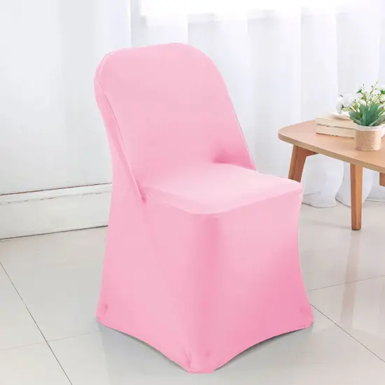 1 Piece Pink Stretch Spandex Chair Cover for Stylish Folding Seating {2}