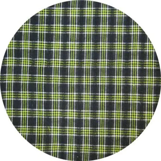 1 Yard Soft Yarn Dyed Cotton Fabric Black & Green Brushed or Flat 40/42" Apparel Material {1}