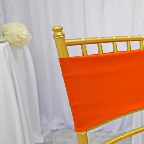 10 Pieces Bright Stretch Orange Spandex Chair Bands 7 x 13 Inches {5}