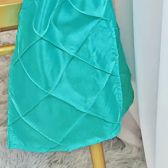 10 Pieces Pool Blue Pintuck Taffeta Chair Sashes 9.5 x 108 Inches {4}