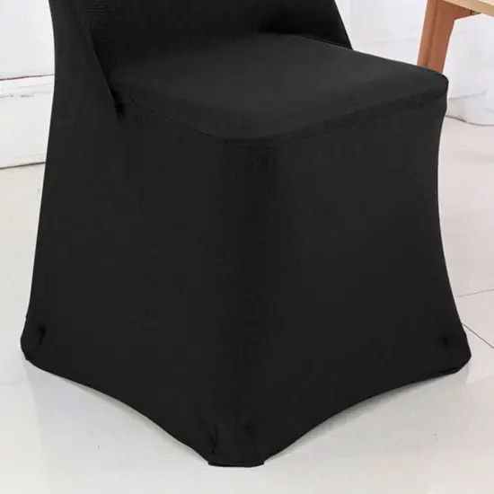 1 Piece Black Stretch Spandex Chair Cover for Classic Folding Seating {5}