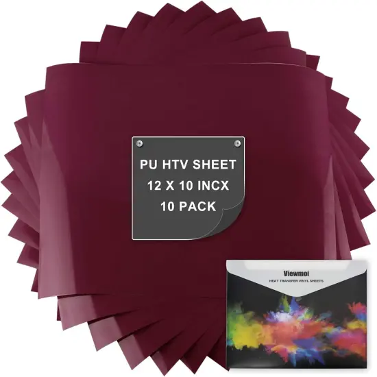 Heat Transfer Vinyl - (Maroon, 10 Pack) {1}