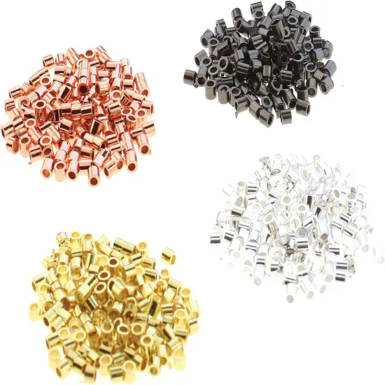 The Beadsmith Tube Crimp Beads, 1.8mm, Assorted Colors, 600 Pieces, Uniform Cylindrical Shape, No Sharp Edges, Designed to Secure The Ends of Jewelry Stringing Wires and Cables {2}