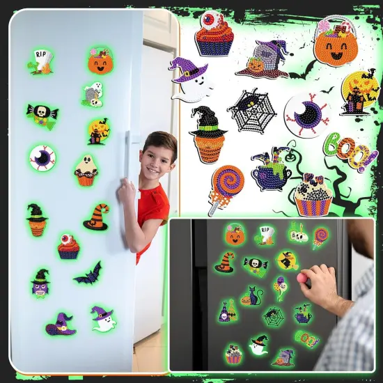 30 Pcs Luminous Halloween Diamond Painting {2}