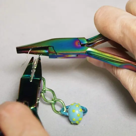 The Beadsmith Chroma Series Flat Nose Pliers, 5.5" (140mm) with Hardened Stainless-steel Head, Rainbow Titanium Coating, Contoured Comfort Grip Handle and Double-leaf Spring, Tool for Jewelry Making {5}