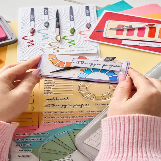 Sizzix A5 Clear Stamps by Eileen Hull 24/Pkg-Swatch Cards {4}