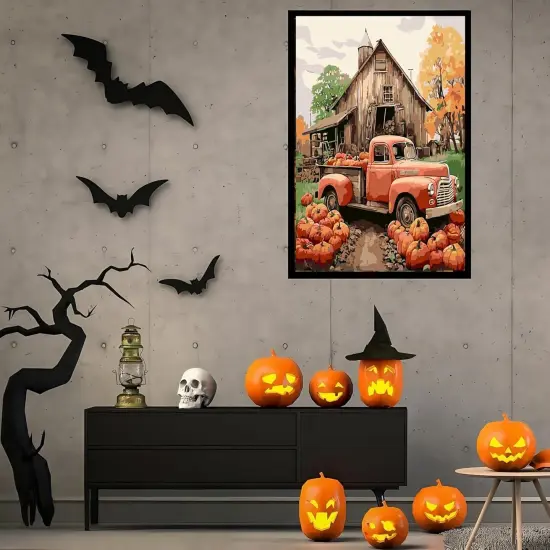 Autumn Pumpkin Paint by Numbers Kit - 16x16 Inch {3}