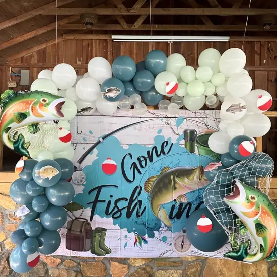 4pcs 27inch - Fishing Foil Balloons,Rainbow Trout Fish Balloons {4}