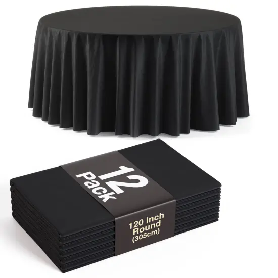 Bulk Pack Plastic Table Cloth - 120 Inch Round Disposable Tablecloth for Parties - Round Tablecloth - Disposable Table Cloths for Parties-Exquisite Party Solids {7}