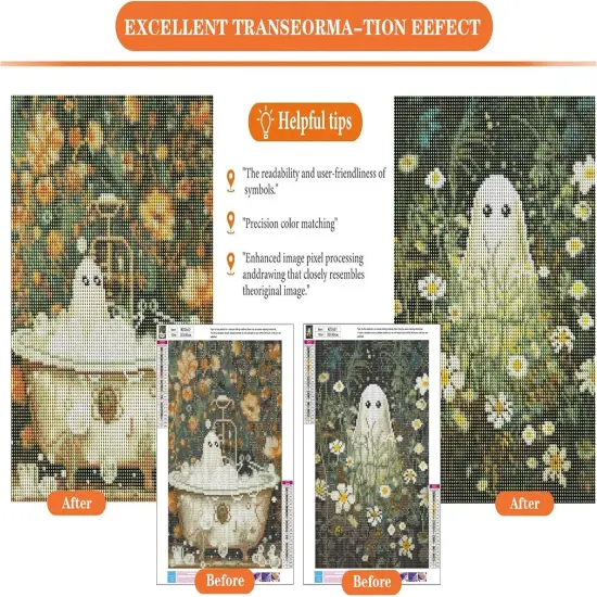 2 Pack Halloween Ghost Diamond Painting Kit {3}