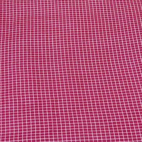 Red with White Stripey Squares Cotton Fabric by the yard {1}