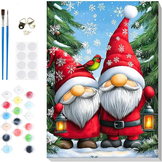Christmas Paint by Numbers for Adults Beginners Framed {1}
