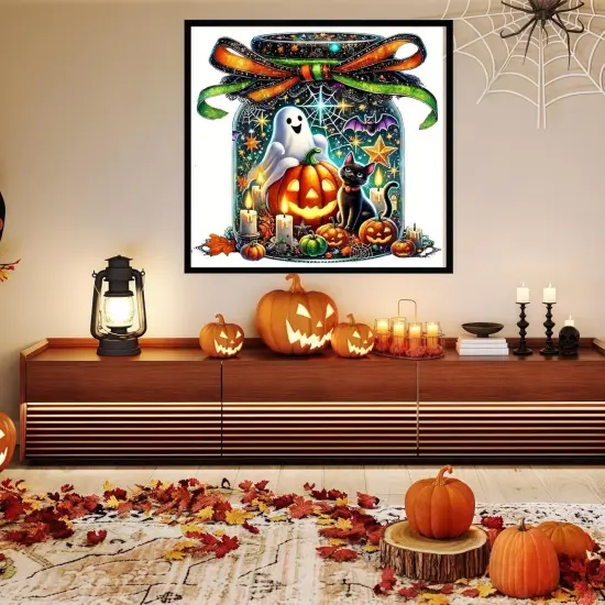 Ghost Pumpkin Diamond Art Kits {3}