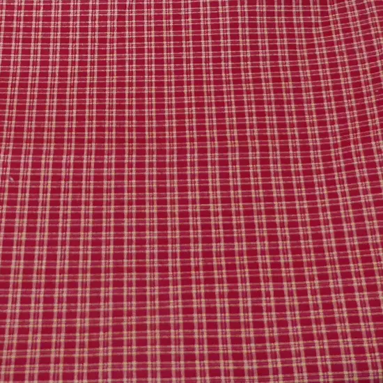 Red and Tan Plaid Cotton Fabric By 45 INCHES {1}