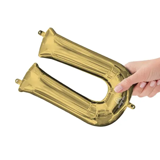 Anagram&reg; 16 Inch Letter U White Gold Air Fill Only {3}