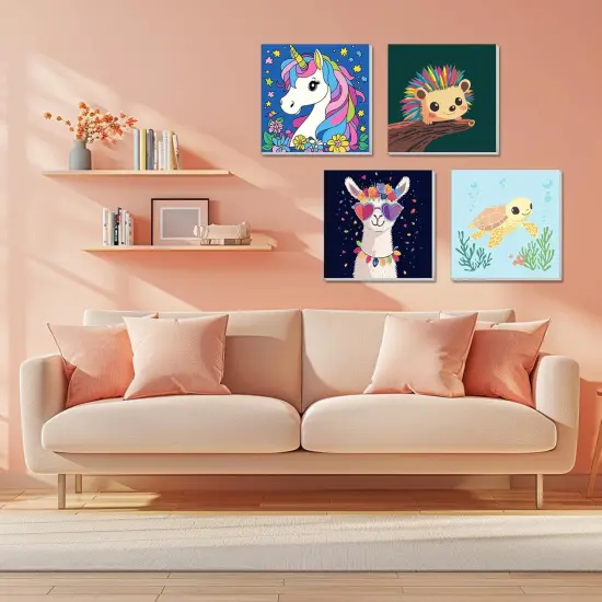 8x8 Inch - 4 Pack Paint by Numbers for Kids(Paint 01) {5}