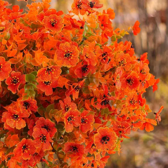 18 Pcs Artificial Mums Flowers Outdoor Plastic Fall Flowers Fake Mums Autumn Greenery Flower for Porch Window Box Farmhouse Thanksgiving Home Decor ((18, Orange) {4}