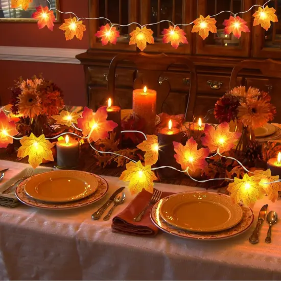 12 Pack Fall Leaves Garland Decor {2}