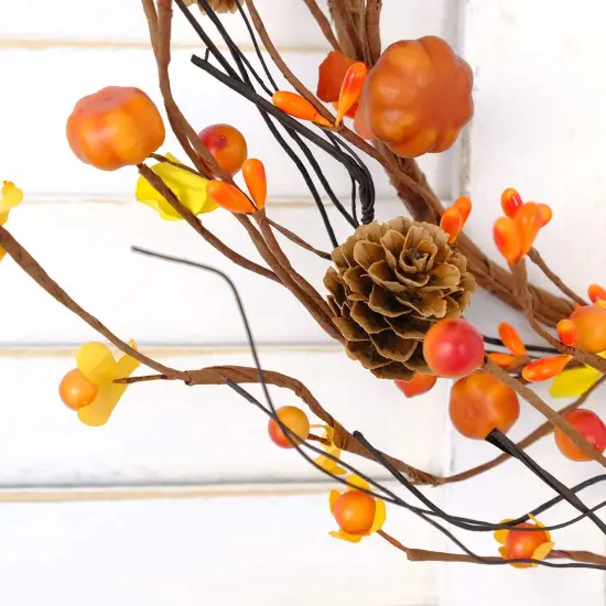 Fall Wreath Berries Seeds and Mini Pine Cones Wreath {3}