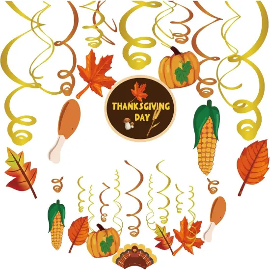 Fall Thanksgiving Party Hanging Decorations - 30Ct {2}