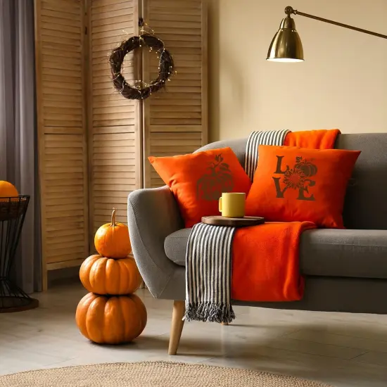 16 Pcs Fall Pumpkin Templates - Reusable Maple Leaf Stencils for Wood {3}