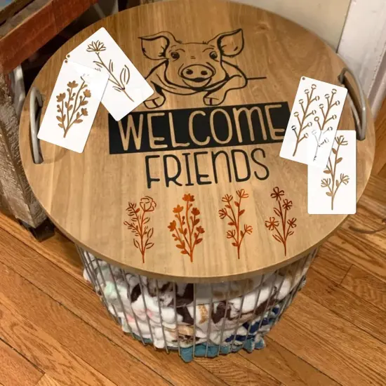 (50 flowers 2) -Botanical Flower Stencils for Crafts Small Wildflower Floral Paint Stencil {2}