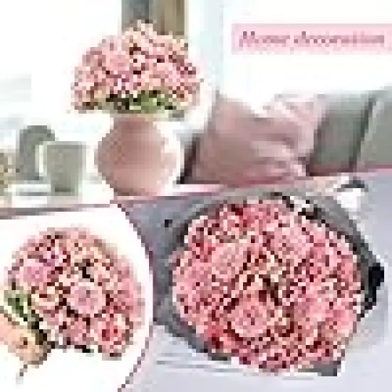 Silk Flowers Fake Peony Bouquet Faux Peonies- Purple Red {4}