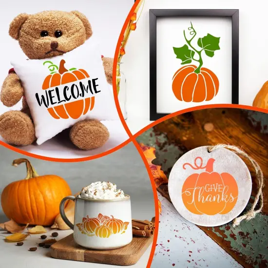 9 Pieces Fall Pumpkin Stencil for Painting Reusable {5}