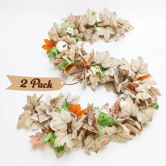 2 Pack 6FT Fall Leaves Garlands {2}
